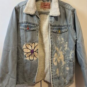 Brooklyn Cloth Light Blue Denim Jacket with Sherpa Lining